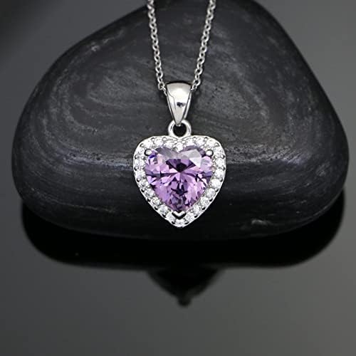 Gzwhd Love Heart privjesak ogrlice za žene djevojke kubni cirkonij rođendanski kamen poklon Dan zaljubljenih / Majčin dan / Božić/godišnjica