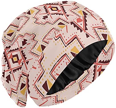 Kapa s lubanjem za spavanje Radni šešir Bonnet Beanies za žene Striped boemska ružičasta plemena geometrijska spavanja kapu za kosu