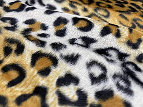 AMORNPHAN 58 Široki poliester Leopard tigar gepard uzorak životinjski Print kratka gomila umjetno krzno Velboa s-Wave tkanina zanatska tkanina Kid šivanje Izrada ukrasnih Navlaka za jastuke za 1 dvorište