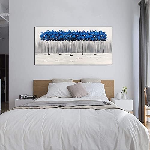 YZBEDSET ogromne veličine apstraktni pejzaž velike uljane slike na platnu umjetničko djelo apstraktno plavo Drvo paletni nož slike