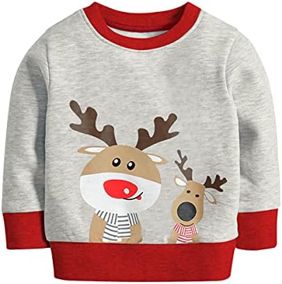 Toddler Boys Duks božićni džemper majica Djeca Santa Claus Reindeer Pulover dugih rukava Xmas Veličina odjeće 2-7T