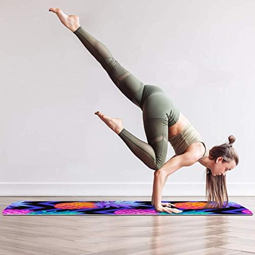 Unicey debela neklizajuća Vježba & amp; fitnes 1/4 prostirka za jogu sa šarenim voćem Chevron Print za Yoga Pilates & amp; fitnes