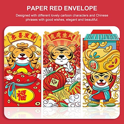 Cabilock kineska koverta za crveni novac 2022 Hong Bao Tiger godina Kineska Nova Godina novčani džepovi koverta za sreću za Novu godinu