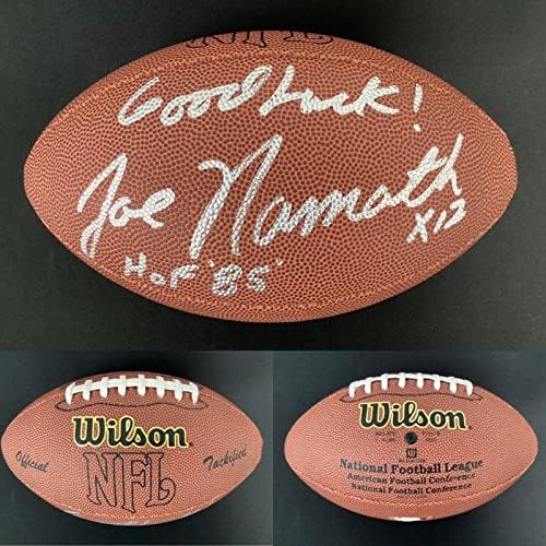 Joe Namath potpisao fudbal Wilson Jets Autograph dobrog sreće HOF85 natpis JSA - AUTOGREME FOOTBALS