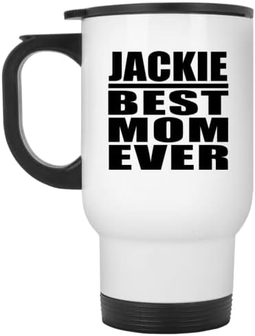 DesignSify Jackie Najbolja mama ikad, bijela putnička krila 14oz izolirana od nehrđajućeg čelika, pokloni za rođendan godišnjica Božićne Xmas Dan majki