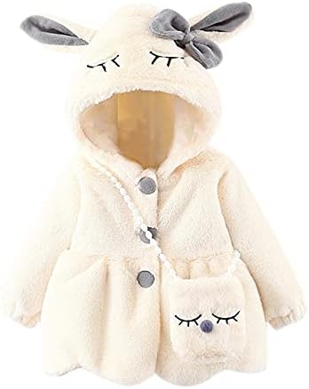 Crtane djevojke Zimski zec s kapuljačom Držite toplu jaknu zadebljani kaput + vrećica Dječji kaput i jakna Dječji kaput veličine 10