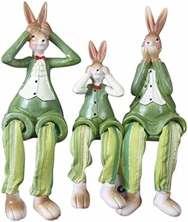 Božićni ukrasi za obrtane smole za obnovu preseljane noge ukrasi za lutke zeleni ružičasti zečji od tri komada Uskršnji zečji ukrasi