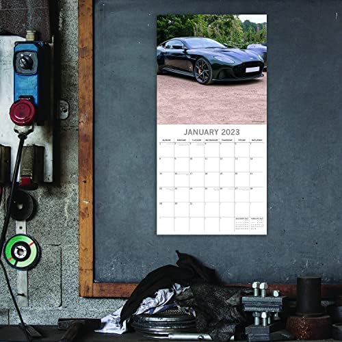 2023 Kvadratni zidni kalendar - Super automobili, 12 x 12 inčni mjesečni pregled, 16-mjesec, Transport Theme