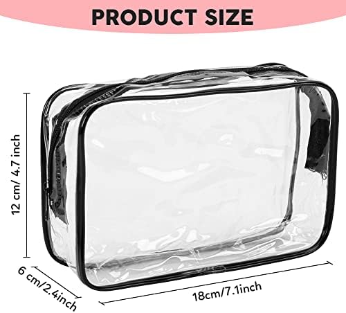 18pcs jasne kese za šminkanje toaletne vrećice, prenosivi turistički toaletni torba Organizatori sa patentnim zatvaračem PVC prozirne