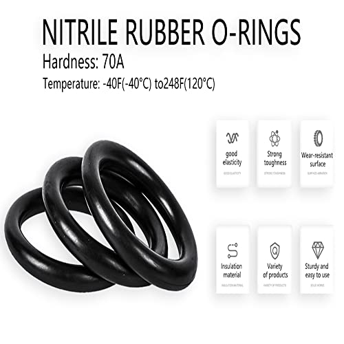 Othmro 10kom nitrilne gumene o-prstenove, 2.65 mm žice prečnika 27.7 mm od metričkog zaptivanja Nitril NBR gumene podloške za zaptivanje
