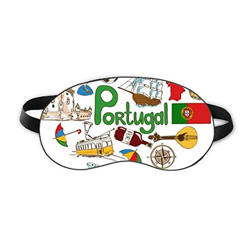 Portugal Love Heart Landscap Nacionalna zastava Slič za spavanje Shield Soft Night Poklopac za sjenilo