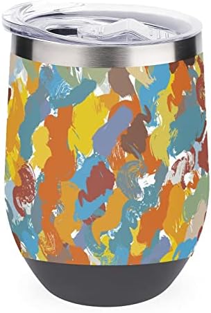 Apstraktni stil umjetnički uzorak Tumbler Cup vakuum izolirana čaša od nehrđajućeg čelika kava putni pečenje 12 oz sa poklopcem