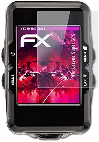 atFoliX zaštitni Film od plastičnog stakla kompatibilan sa Lezyne Super GPS zaštitnikom stakla, 9h Hybrid-Glass FX staklenom zaštitom