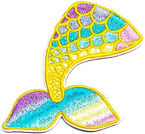 Kleenplus 3kom. Mermaid Tail Rainbow Iron on Patches Cartoon Children Kids modni stil vezeni motiv Applique dekoracija amblem Costume