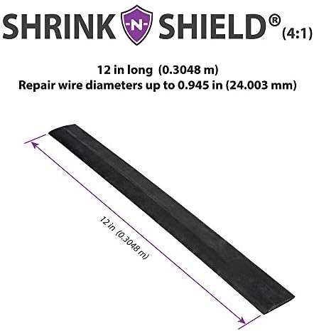 Shrink-n-Shield - EMI zaštitna toplotna cijev za cijev sa mljevenim žicom - 1 promjer - 12 dugačak