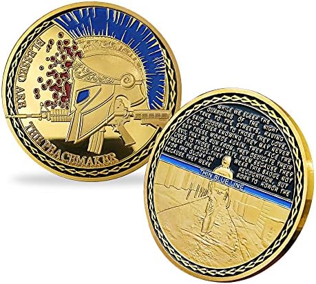 Policija e-novčića živi materijal Challenge Coin Tanki plavi linijski novčić za provedbu zakona