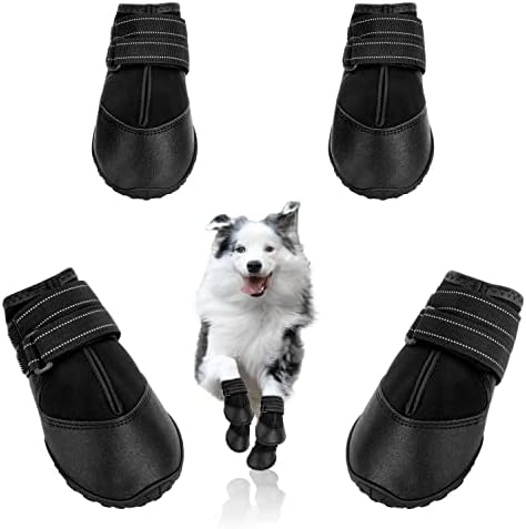 DCOAGT čizme za pse, vodootporne cipele za pse za maleno srednje štene sa gumenim potplatom protiv klizanja, prozračne reflektirajuće