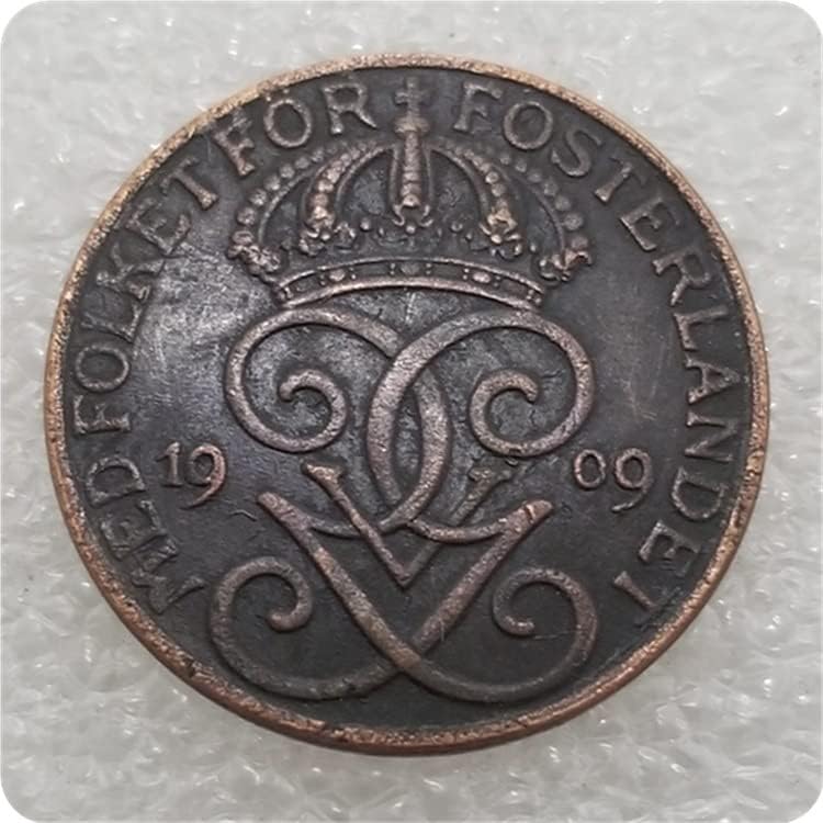 Starinski zanati Švedska 1909 Švedska 5 rude srebrni dolar
