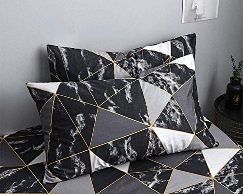 Jumeey Crno bijelo srebrno sivi jastuk Moderni geometrijski jastuk navlake set 2 šik trokut jastuk shams mramorni uzorak štitila jastuk