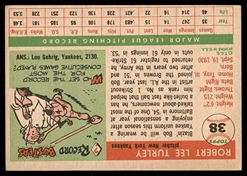 1955. TOPPS Baseball 38 Bob Turley Odlično od Mickeys kartica