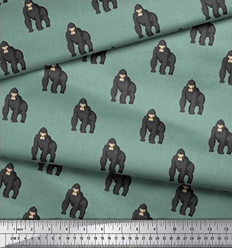 Soimoi zelena pamučna Jersey tkanina Gorilla životinjska tkanina printovi po dvorištu širine 58 inča