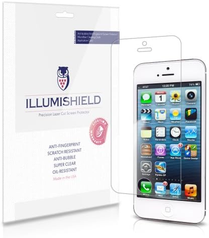 Illumishield zaštitnik ekrana kompatibilan sa Apple iPhone SE Clear HD štitom protiv mjehurića i pet folijom protiv otiska prsta