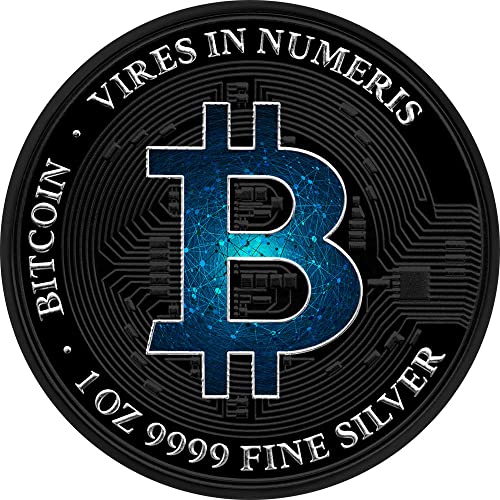 2022 de Bitcoin PowerChrome Powercoin Blue Blockchain Black Platinum 1 oz Silver Coin 2 $ Niue 2022 Bu Sjajno nemirkulirano