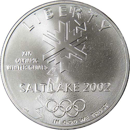 2002 P Salt Lake City Winter Commorative BU Silver Dollar - Američki ment Gem Sjajno neobično -