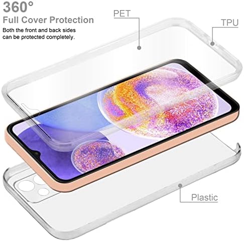 Cadorabo Case kompatibilan sa Samsung Galaxy A23 4G u prozirnom - 360 ° Zaštitni poklopac cijelog tijela - prednja i stražnja zaštita,