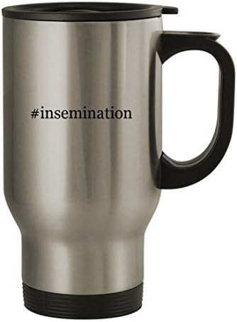 Knick Klack pokloni #inseminacija - 14oz hashtag od nehrđajućeg čelika putni škrga za kafu, srebro