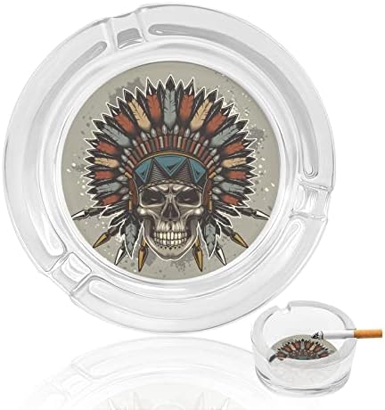 Vintage American Indian Staklo za japetu za cigarete i cigare Okrugli nosač ladice za pepeo za stolni poklon dekora