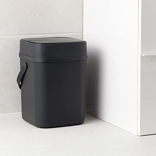Navaris kanta za smeće za malo kupatilo-kanta za smeće od 3,2 galona sa poklopcem - presa Gornja kanta sa ručkom za kupatila, kuhinju,