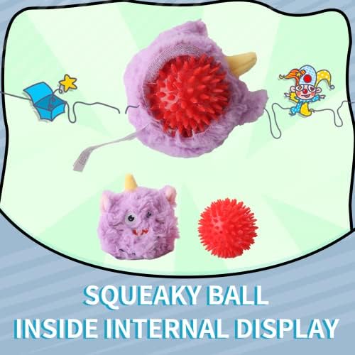 CNJERRYXD Monster Ball 2 in1 škripav kuglica za pse zabavna kućna igračka kugla, pogodna za male i srednje pse (3 komada)