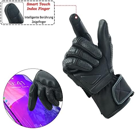 JAUNTY motociklističke rukavice ljetne kožne motociklističke trkačke rukavice, zaštitne rukavice za motocikle sa ekranom osjetljivim