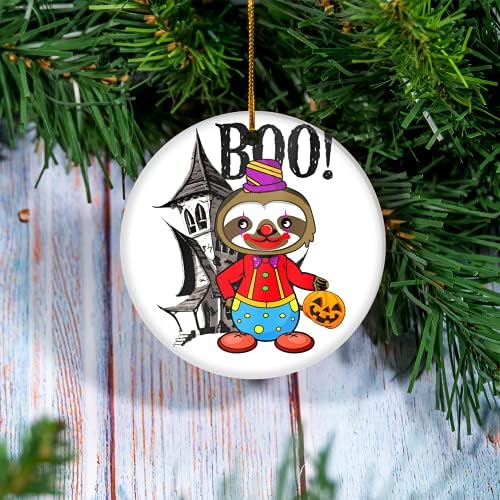 Covid Božićni ukras - klaunski Sloth Halloween Slatka Sloth Joker Makeup Ornament - 2021 Božić ,, Keramički ukras, Nova ukras kuće,