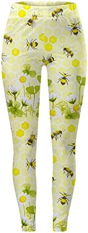 Svjetski dan pčela Yoga Workout helanke za žene Tajice visokog struka cvjetne slatke pčelinje meke brušene stretch Jogger pantalone