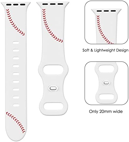 Qusfy kompatibilan sa Apple Watch Bands 38mm 40mm 41mm 42mm 44mm 45mm, mekani silikonski mali bejzbol remen Sport za zamjenu narukvice