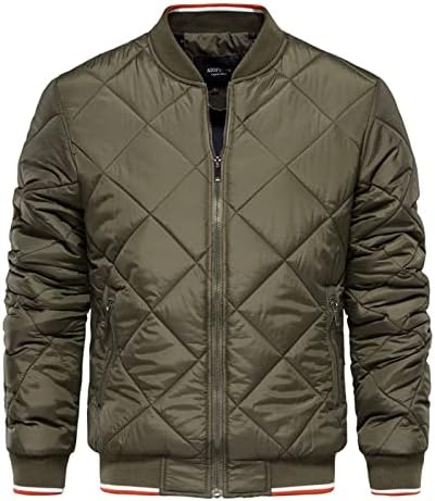 Xiaxogool Winter Jackets za muškarce, muške plus veličine štandacke jakna prekrivena dijamantski uzorak bomberni jakne Zip Ležerni