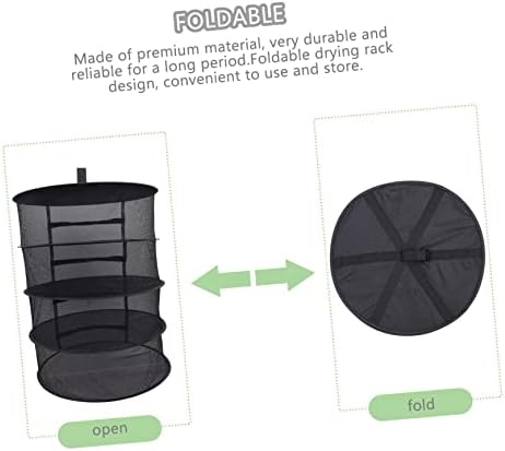 CLISPEED 2 setovi mreža za sušenje veša stalak za sušenje veša sklopivi viseći stalak za sušenje vješajući stalak za sušenje odjeće viseći mrežasti stalak za sušenje viseća sušilica za ribu presavijena mrežasta mreža za odjeću Crna