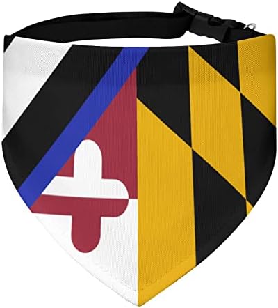 Plava tanka linija Maryland zastava za zastavu Bandana Podesivi kradljivac kućnih ljubimaca Slatka trokuta Kerchief za pse mačke