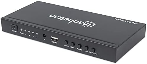 Manhattan 1080p 4 Port HDMI multiviewer prekidač sa IR daljinskim upravljačem - povezuje 4 HDMI audio / video izvore koji će se prikazati