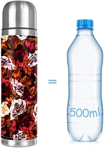 Koža od nehrđajućeg čelika vakuum izolirana krigla cvijeće Termos boca vode za vruće i hladne napitke djeca odraslih 16 oz