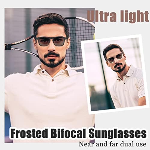 ESAVIA Bifokalne naočare za sunce za muškarce čitači sunca velike kvadratne prelazne naočare za čitanje protiv odsjaja UV400 zaštita