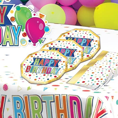 Beistle 16 komada šareni dekagovski u obliku rođendana, za jednokratnu priboru za jednokratnu pribor za zabavu