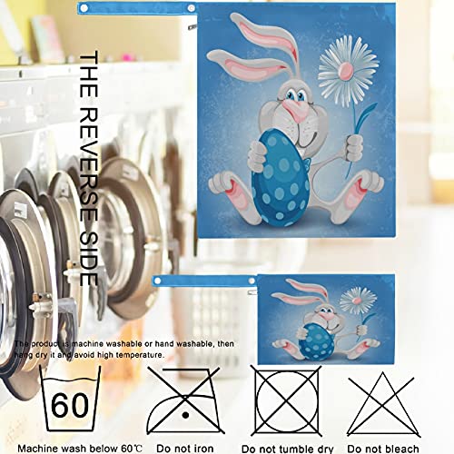 Vissunny Cartoon Bunny Holding Easter Spring Flower 2pcs Mover kesice sa džepovima sa zatvaračima koji se može besplatno zamijeniti