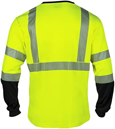 Vendace Sigurnost reflektira HI Vis dugih rukava za muškarce ANSI Class 3 Visoko vidljivost Građevinski radovi T majice