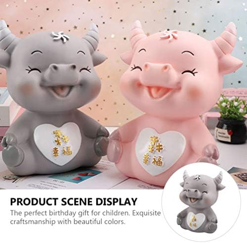 Nuobesty Cow Piggy Bank Personalizirani uštedu novca Pot kineske zodijak stoke figurice Suvenir za djecu Djeca novogodišnji festival