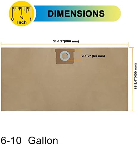 SpaceTent 3 pakovanje visoke zamjenske zamjenske filtarske vrećice za Dewalt 6 do 10 galona mokri / suhog vac - deo dewalt dxva19-4101
