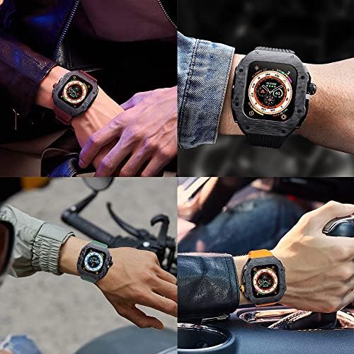 BOLSA luksuzni modifikacijski komplet za Apple Watch Ultra 49mm Carbon Fiber futrola za iWatch 8 7 6 5 4 SE 45mm 44mm Fluorni gumeni