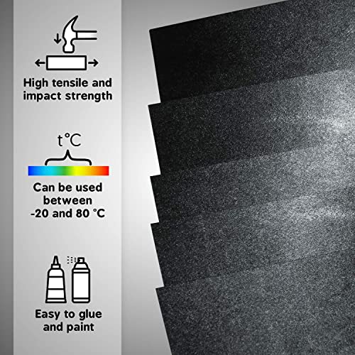 6 pakovanje od 12x16x. 062 Crni ABS, plastični listovi koji se mogu oblikovati, odličan za DIY projekte, plastike visoke Vlačnosti